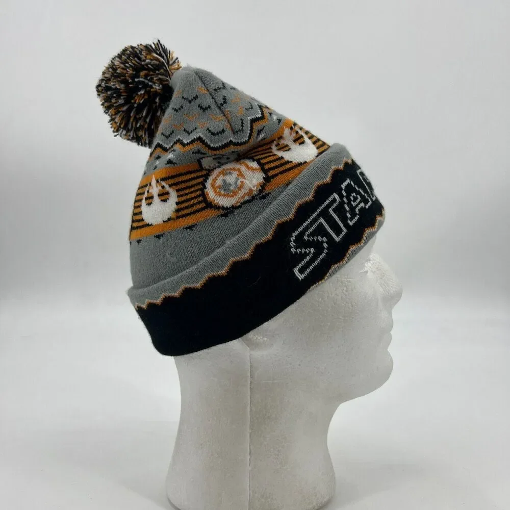 Star Wars R2D2 Beanie Youth Kids One Size Fitted Stretch Acrylic Winter Snow Cap